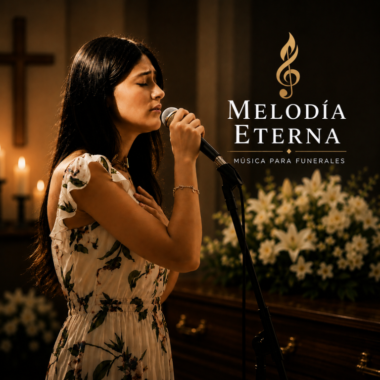 Cantante profesional interpretando música para funerales en Madrid