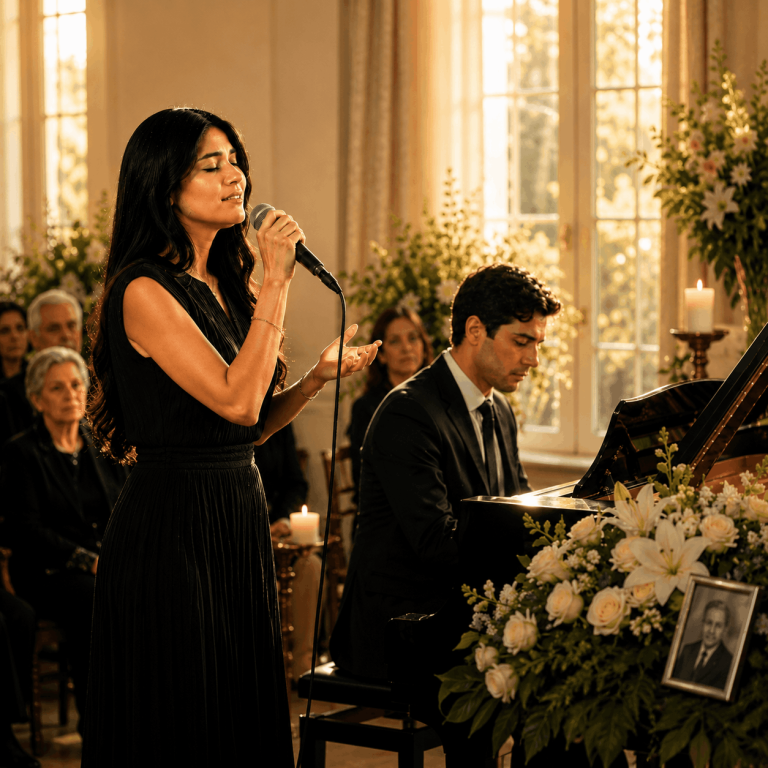 Cantante profesional interpretando música para funerales en Madrid
